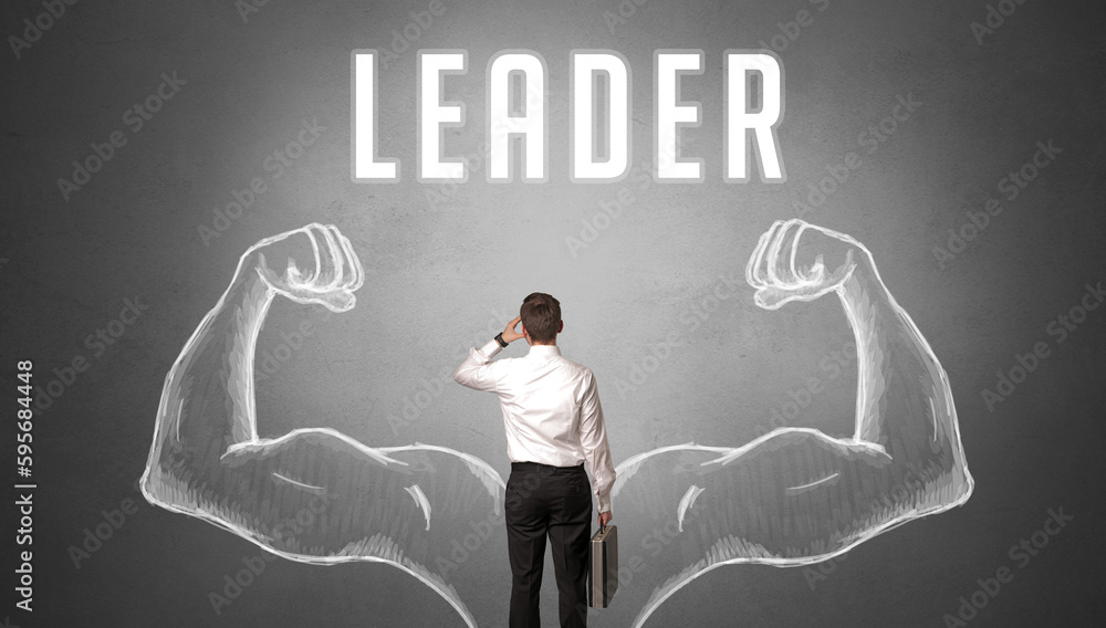 Rear view of a businessman, powerfull business concept Rear view of a businessman, powerfull business concept