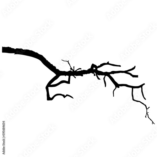 Dry branch tree isolated vector illustration dead tree