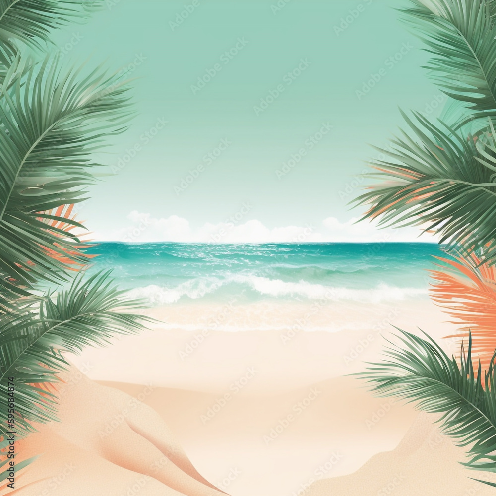palm trees on the beach background