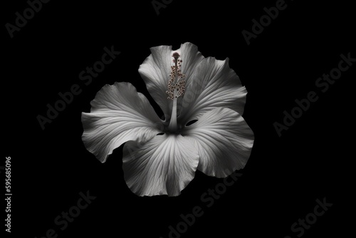 monochrome flower photograph. Generative AI