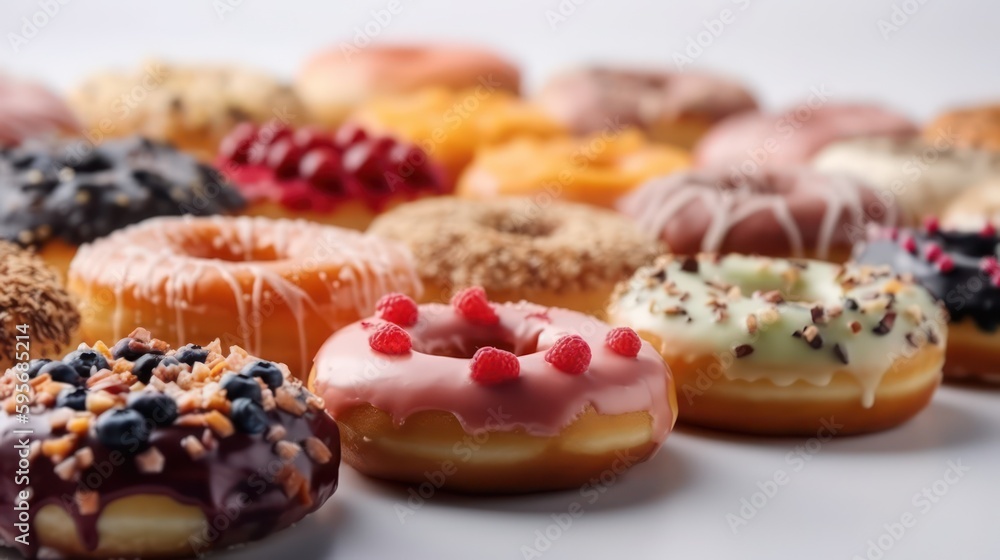 Beauty assorted donuts. Generative AI Beauty assorted donuts. Generative AI