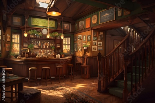 Generative AI illustration of an irish pub