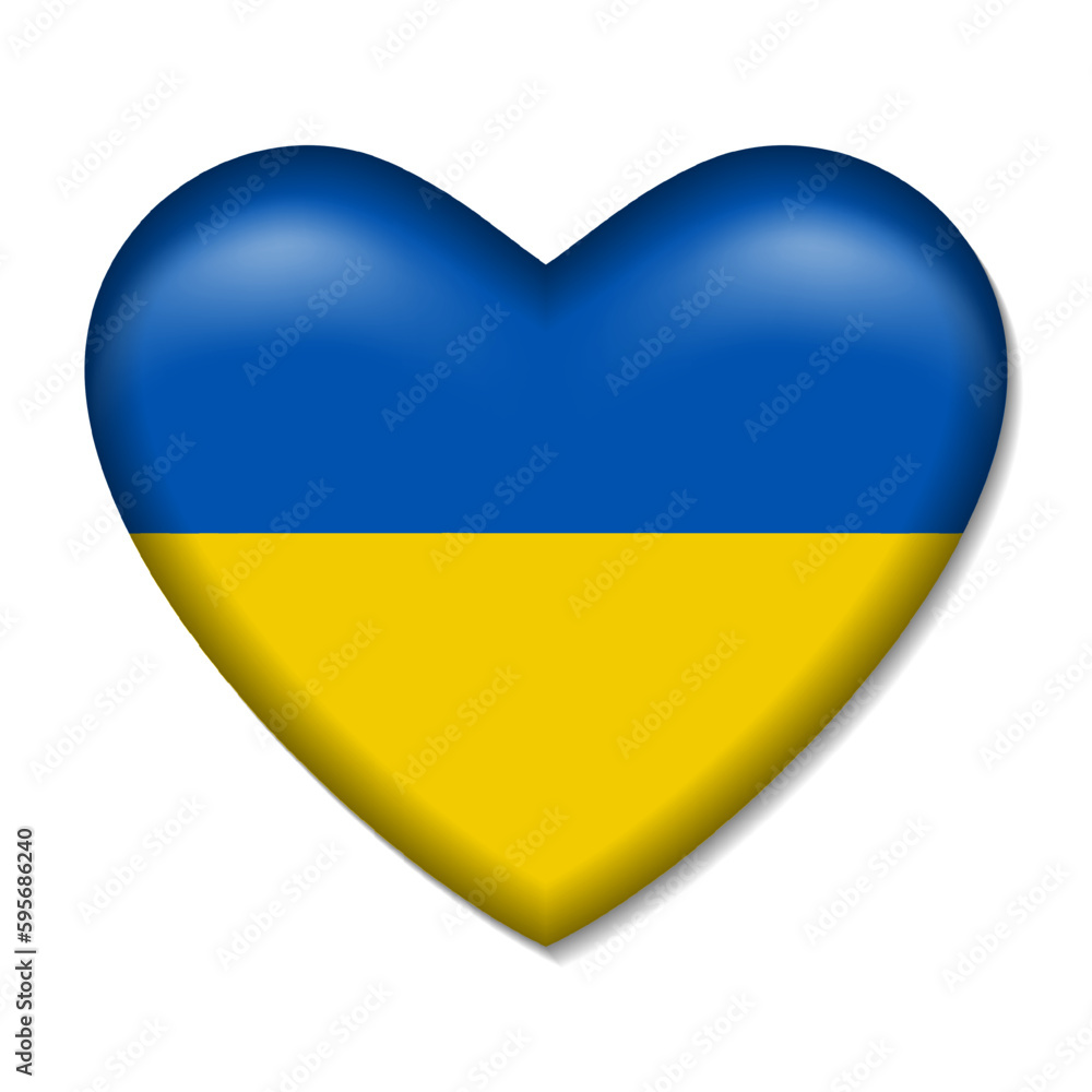 Ukraine National Flag in Love Heart Shape 3d Vector Illustration Ukraine National Flag in Love Heart Shape 3d Vector Illustration