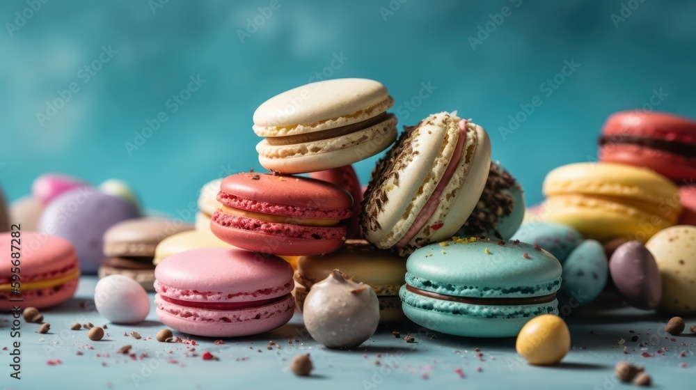 Assorted macarons. Generative AI Assorted macarons. Generative AI