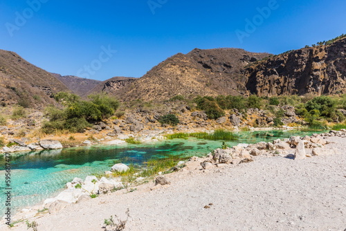 Wadi Darbat Valley, one of the most beautiful and picturesque places of nature in the Dhofar region in the Sultanate of Oman.