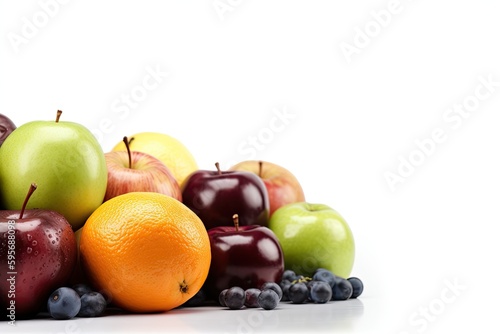 colorful assortment of fresh fruits arranged in a vibrant pile. Generative AI