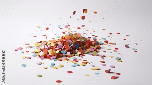 Multicolored confetti on colorful background. Festive backdrop for your design. AI generated © ArtStage