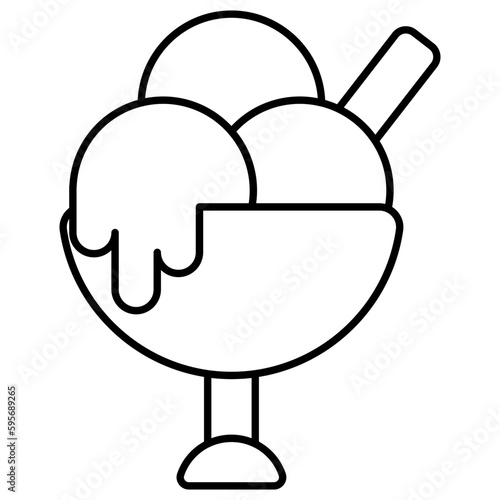 A yummy icon of ice cream cup