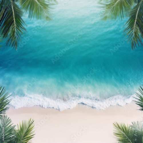 beach background with border palm © Epik Stock