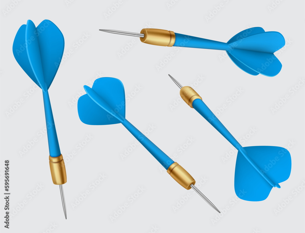 Realistic darts. Sharp needles for throwing to goals decent vector sport game darts Realistic darts. Sharp needles for throwing to goals decent vector sport game darts