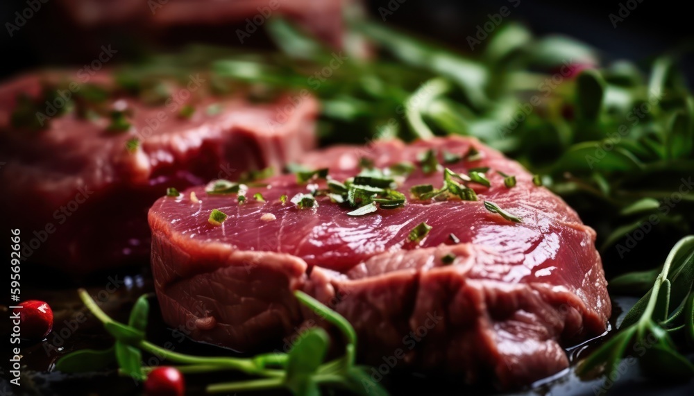 Fresh raw beef. Generative AI Fresh raw beef. Generative AI