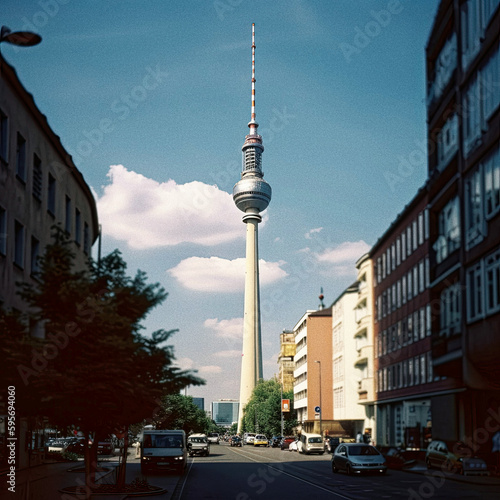 Wallpaper Mural The Fernsehturm in Berlin in the background - generative ai Torontodigital.ca