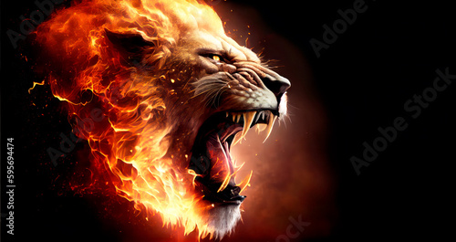 The Fire Within: Unleashing the Strength of the Biblical Lion. Generative AI