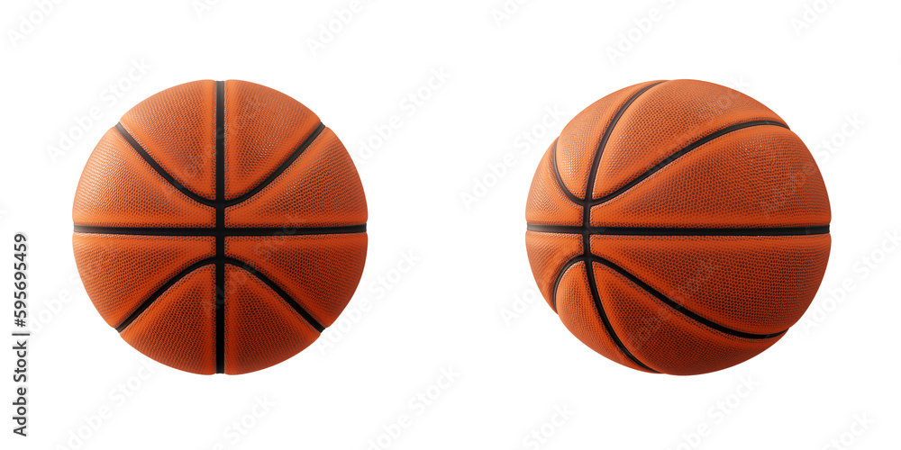 Basketball isolated on transparent background. 3D rendering