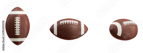 American football isolated on transparent background. 3D rendering photo