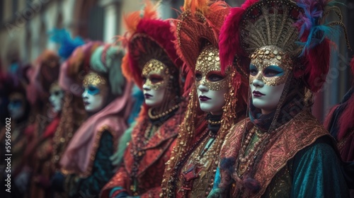 The Venetian carnival mask event. Generative AI © Mockup Station