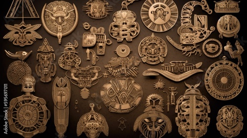 Tribal symbols and motifs, such as the Cherokee syllabary. Generative AI