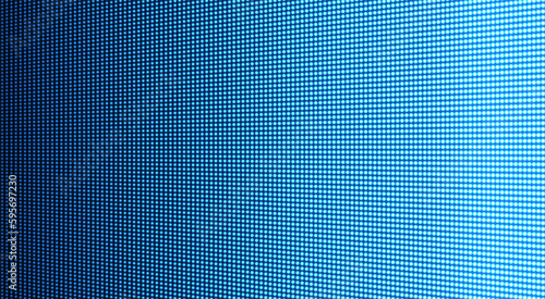 Lcd monitor with points. Blue pixel TV texture. Digital display. Led videowall screen. Television background. Electronic diode effect. Projector grid template with bulbs. Vector illustration.