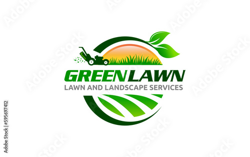 Illustration graphic vector of lawn care, landscape services, grass concept logo design template