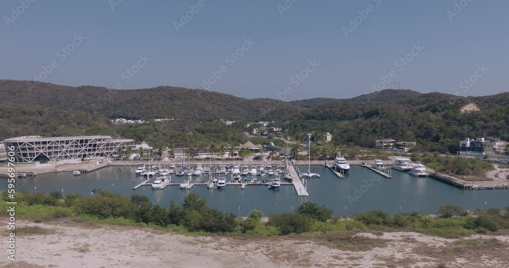 Marina video with yachts and boats. Tourism and travel concept. Drone view. 4k video. Marina video with yachts and boats. Tourism and travel concept. Drone view. 4k video.