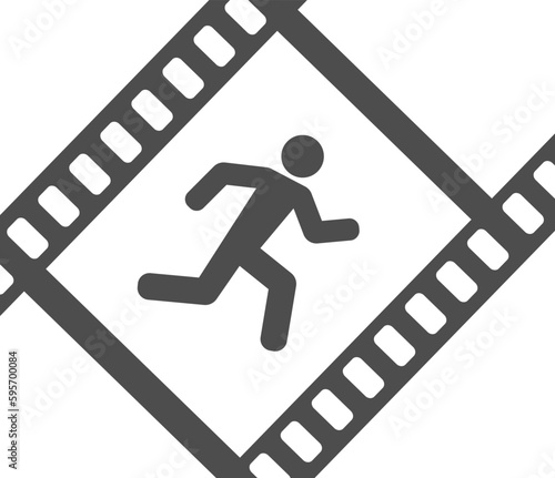 Film reel background run man