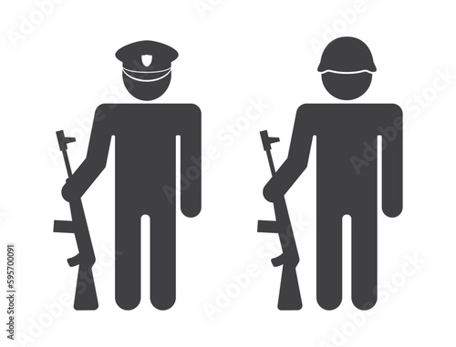 soldier and officer icon