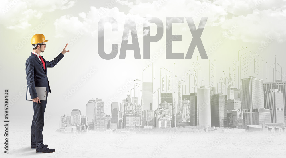 Young businessman with hard hat