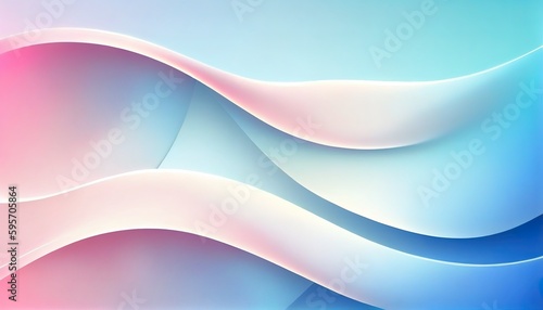 Tranquil Gradient & Delicate Lines Abstract Background, Pastel Pink to Sky Blue, Graceful Curves, Toon Shading, Flat Colors, Simplified Shapes, Bold Outlines, Dynamic Poses. Generative AI.