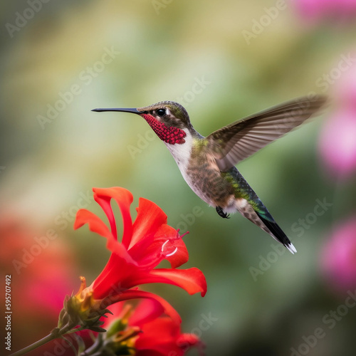 Kolibri vor einer Blume