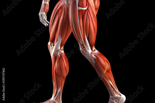 Human Body Muscles In Leg Anatomy, High Quality Generative AI