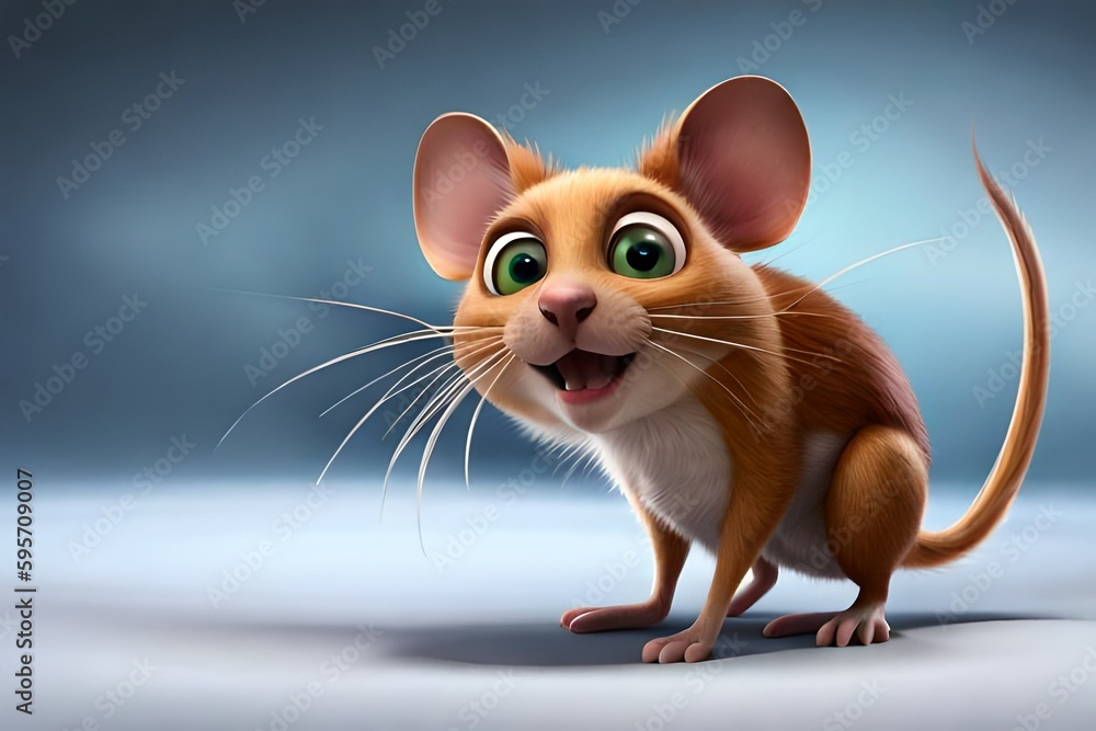 Cartoon cute mouse. Generative AI Cartoon cute mouse. Generative AI