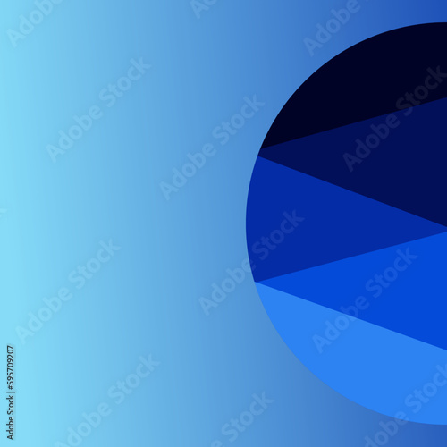 low poly half circle shape with gradient blue color for background presentation template or wallpaper business illustration