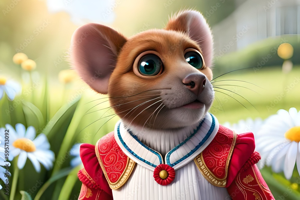 A mouse in an elegant suit.  Generative artificial intelligence