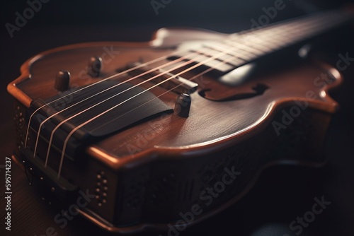 Recollection of a stringed instrument's sound. Generative AI