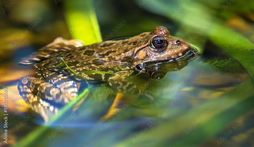 Fototapeta premium European Common brown grass Frog Rana temporaria