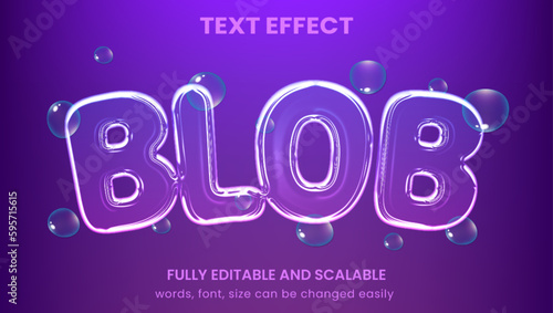 transparent bubble 3d graphic style editable text effect