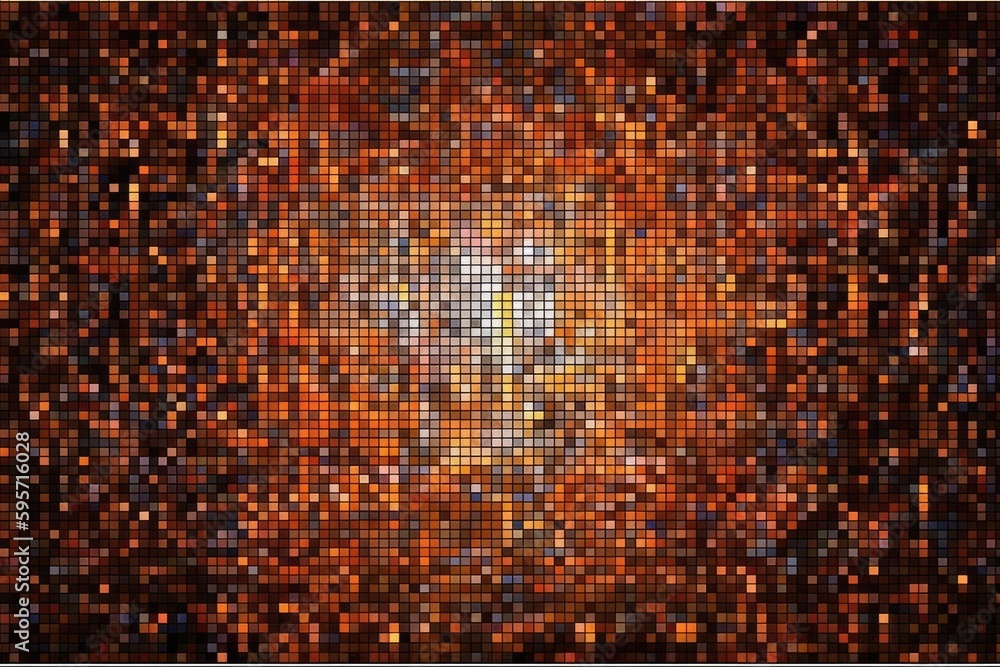 colorful background made up of small squares in shades of orange and black. Generative AI colorful background made up of small squares in shades of orange and black. Generative AI