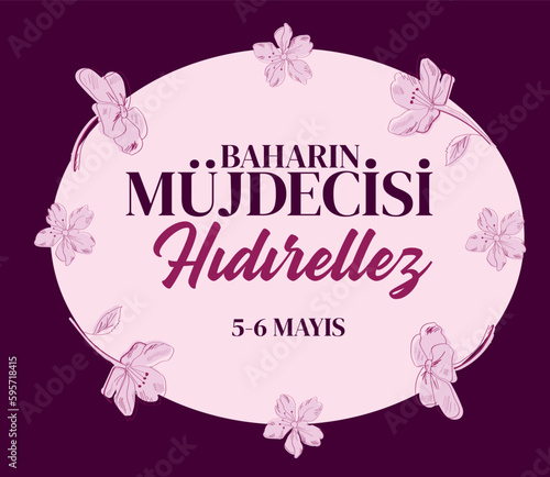 Baharin mujdecisi hidrellez. 5-6 mayis. Translate: The herald of spring, hydrellez. May 5-6. Vector illustration