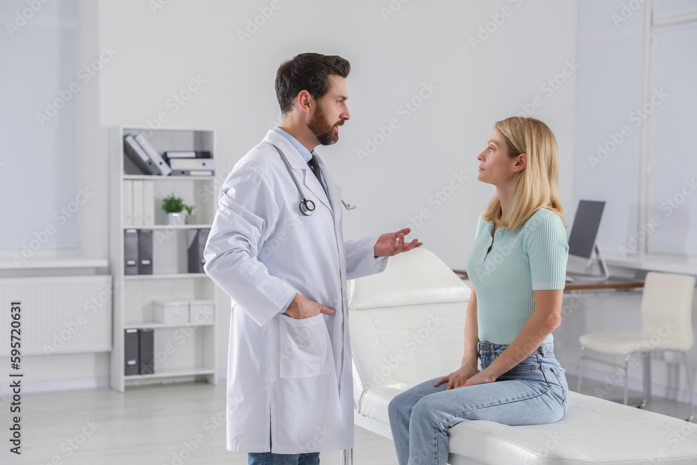 Patient having appointment with doctor in clinic Patient having appointment with doctor in clinic