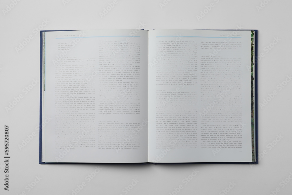 Obraz premium Open book on white background, top view