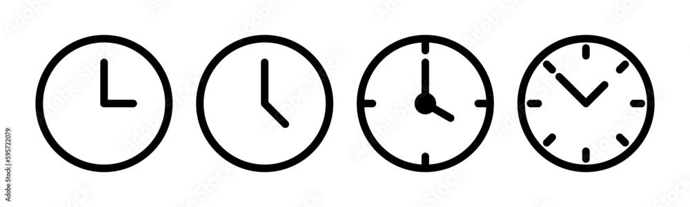 Clock icon vector illustration. Time sign and symbol. watch icon Clock icon vector illustration. Time sign and symbol. watch icon