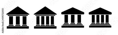 Bank icon vector illustration. Bank sign and symbol, museum, university