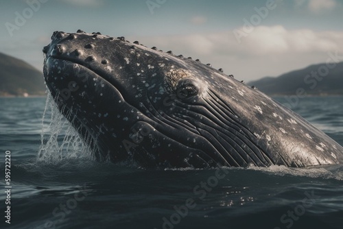 Humpback whale populations rebound after being close to extinction. Generative AI © Hakeem