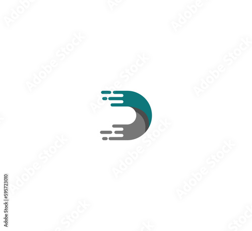 Letter D logo icon design template elements. 3D Colorful D letter logo.