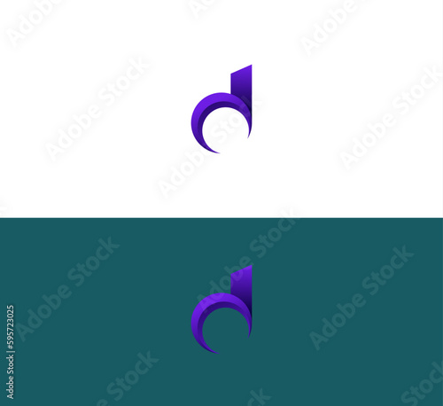 Letter D logo icon design template elements, 3D Colorful D letter logo.