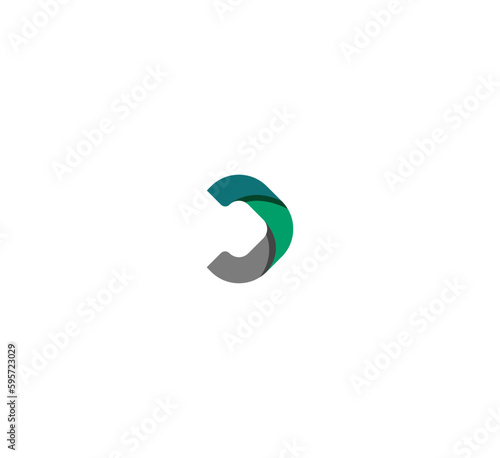Letter D logo icon design template elements. 3D Colorful D letter logo.