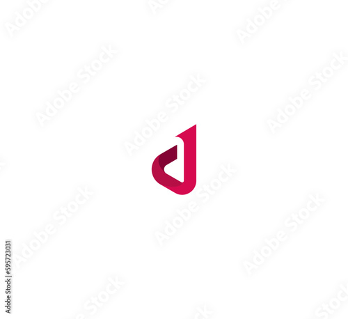 Letter D logo icon design template elements. 3D Colorful D letter logo.