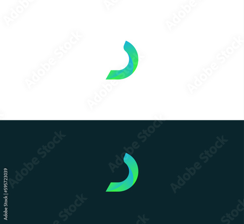 Letter D logo icon design template elements. 3D Colorful D letter logo.