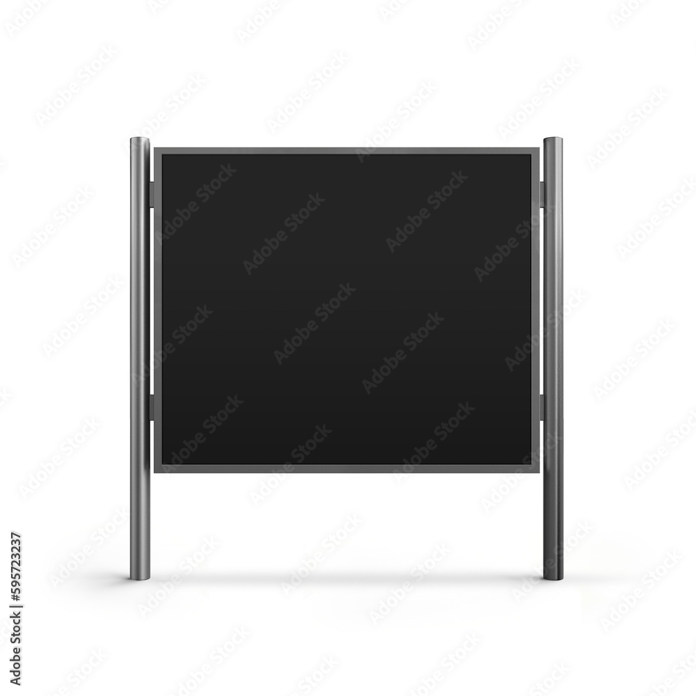 Led screen with steel pole stand transparent mockup Stock Illustration