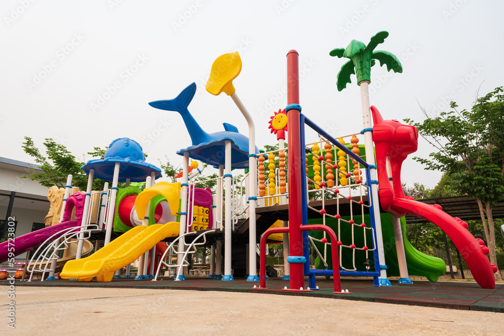 Foto de Children playground on yard activities in the school.Outdoor